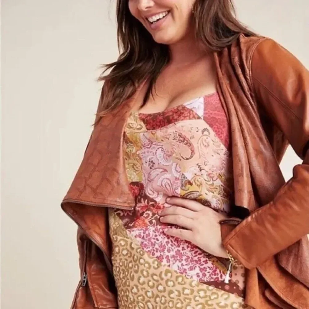 ✨Anthropologie NYDJ✨ 'Sharona' Snakeskin Print Faux Leather Jacket - [Size XSP]
